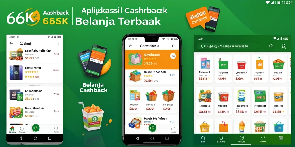 Antarmuka aplikasi 66K yang menawan dan fungsional untuk mendapatkan cashback.