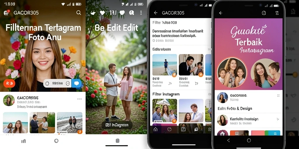 Antarmuka GACOR305 dengan berbagai pilihan filter Instagram yang menarik.