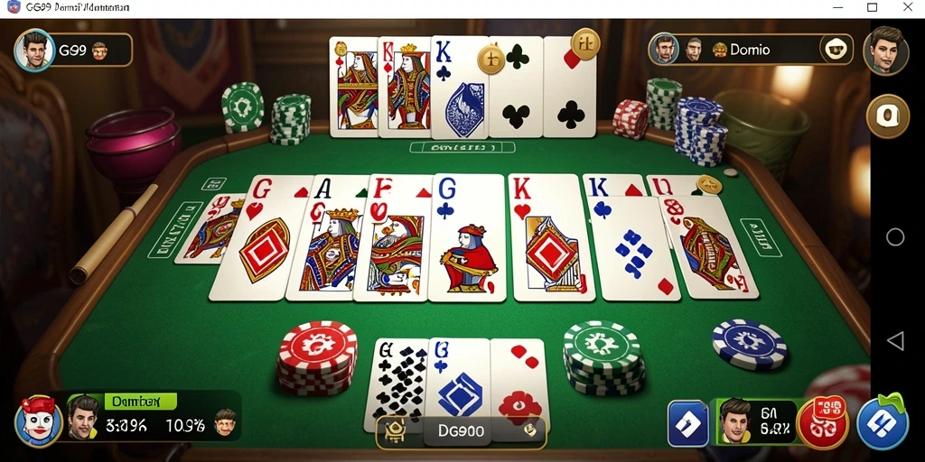 Screenshot utama GG99 menunjukkan gameplay Domino yang menarik.