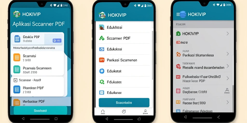 Antarmuka HOKIVIP menampilkan fitur scanner PDF dengan mudah dinavigasi.