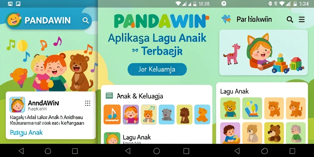 Tampilan antarmuka aplikasi PANDAWIN yang user-friendly untuk anak-anak.