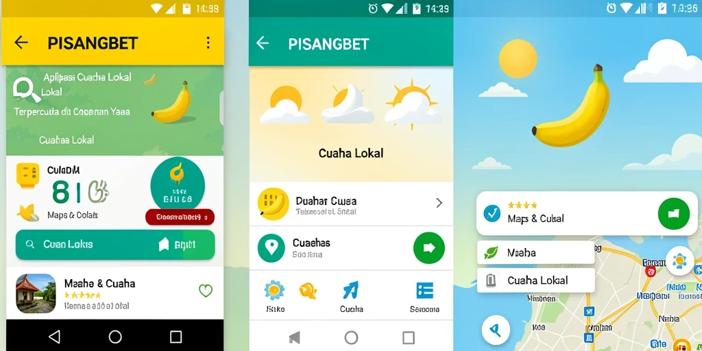 Tampilan antarmuka PISANGBET yang menampilkan informasi cuaca lokal.