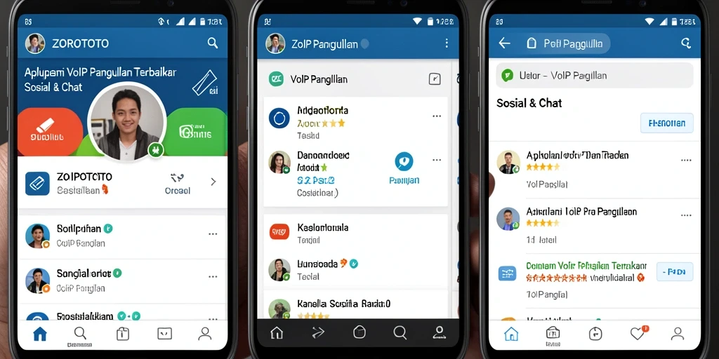 Tampilan antarmuka ZOROTOTO yang sederhana dan efisien untuk VoIP Panggilan.